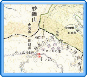 妙義山奇岩位置図