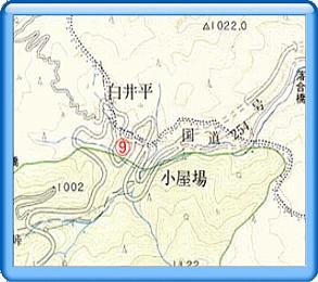 荒船山絶壁・艫岩位置図