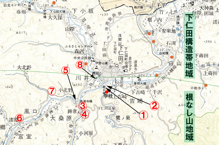 根なし山位置図